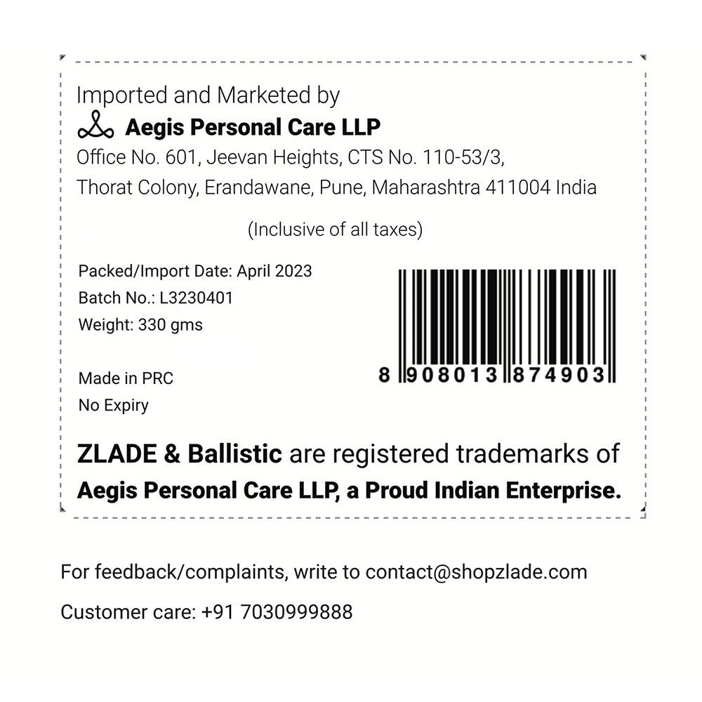 Zlade Ballistic Lite Waterproof Male Body Trimmer (Black) : 1 unit