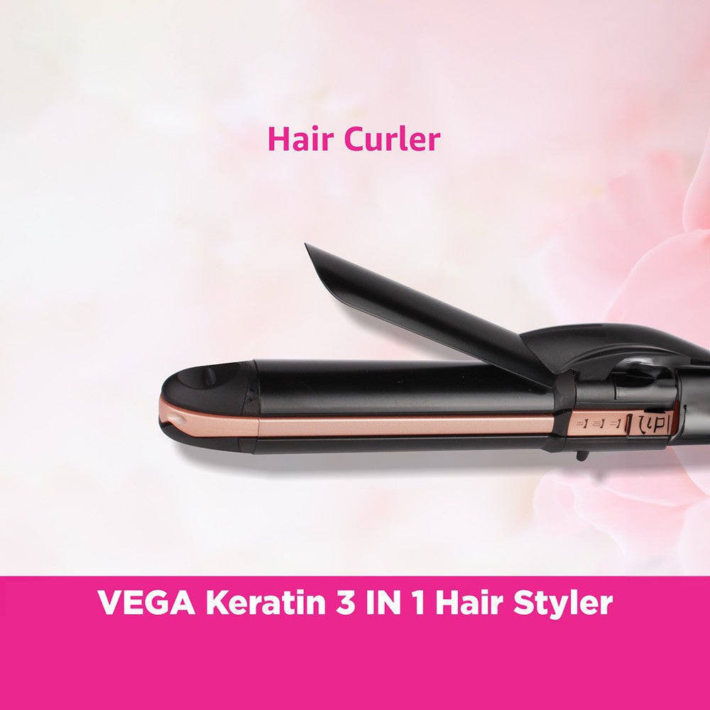 Vega 3 in 1 Keratin Hair Styler, VHSCC-03 (Rose Gold) : 1 unit