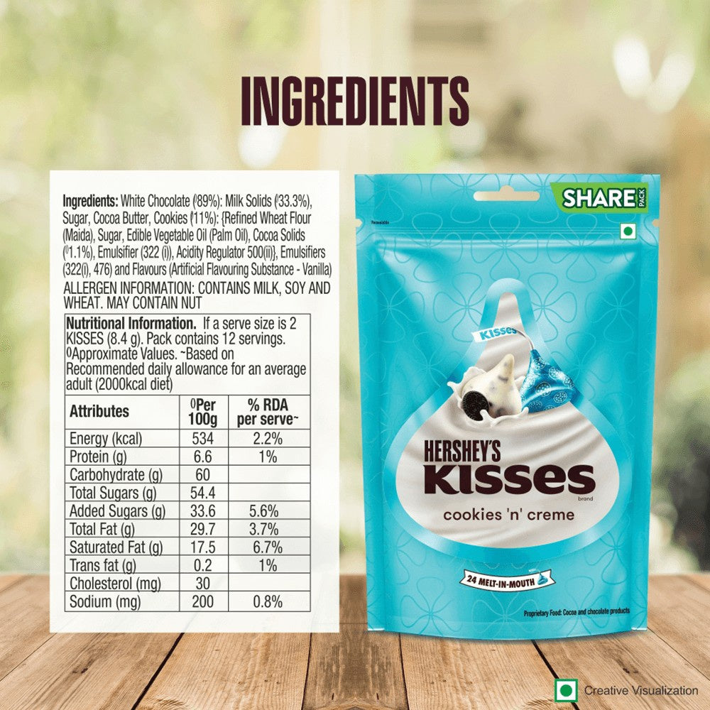 Hershey's Kisses Cookies n Creme Assorted Chocolate Pack : 100.8 g
