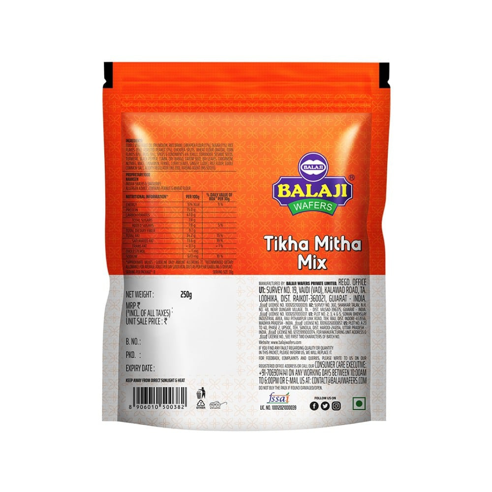 Balaji Tikha Mitha Mixture Namkeen : 230 g