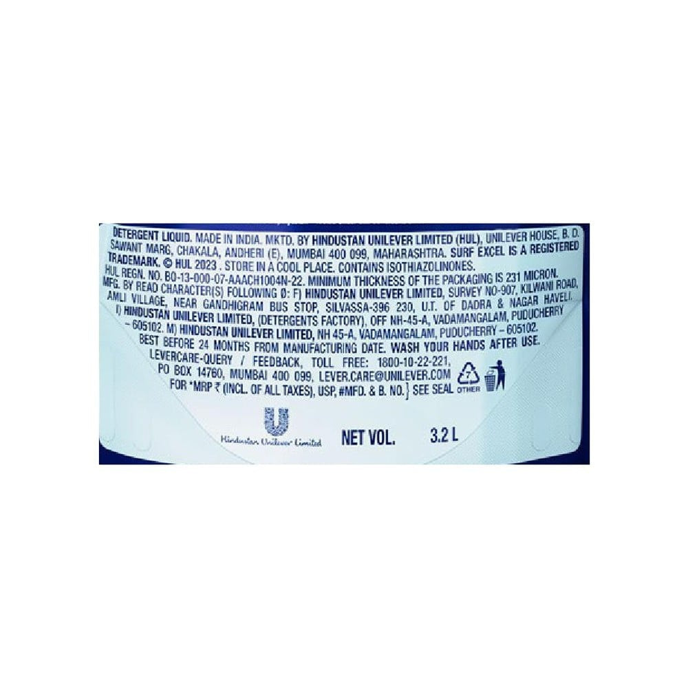 Surf Excel Matic Top Load Liquid Detergent : 3.2 ltr