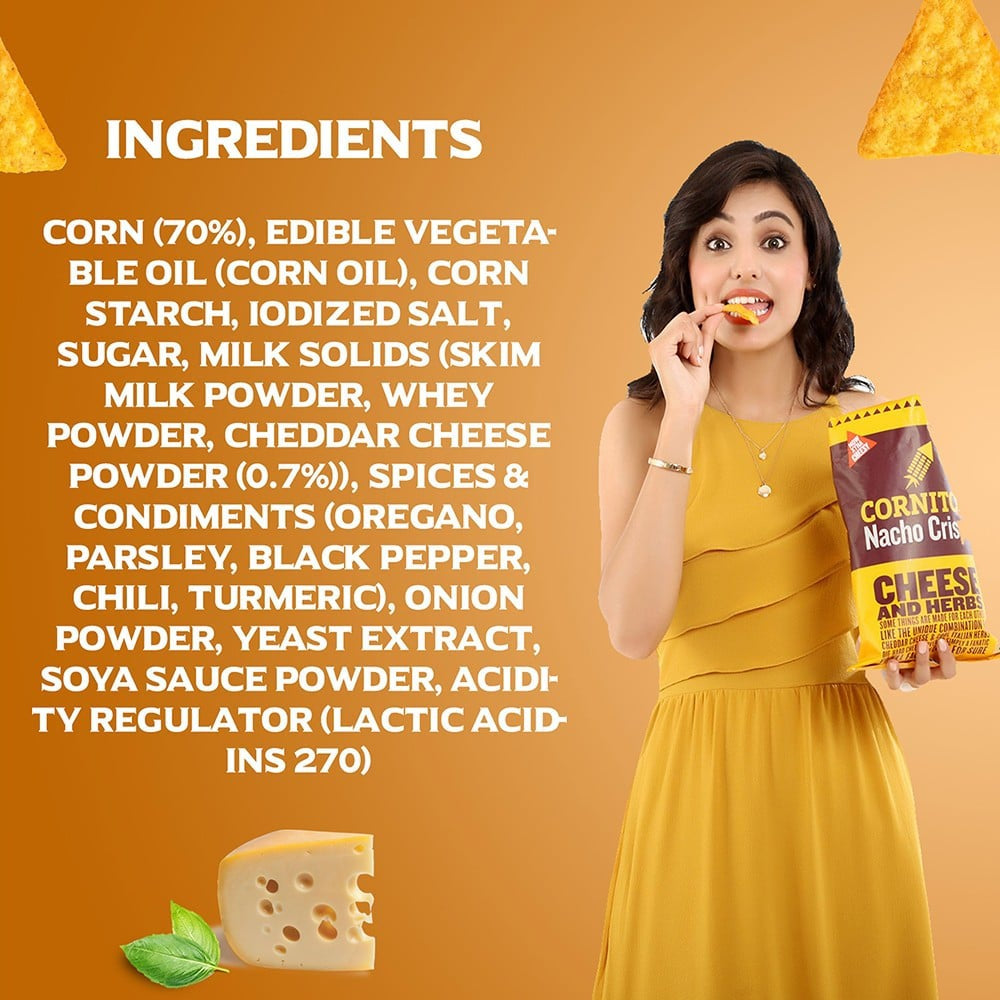 Cornitos Cheese & Herbs Nachos - Pack of 2 : 2 x 75 g