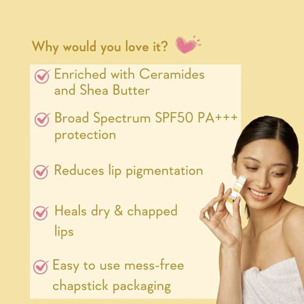 Wishcare Ceramide Lip Balm with SPF 50 PA+++ (Untinted) : 5 g