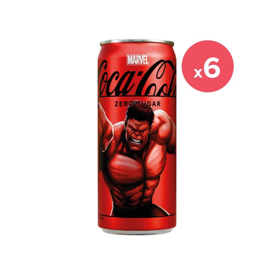 Coca-Cola Zero Sugar Soft Drink Can - Pack of 6 : 6 x 300 ml