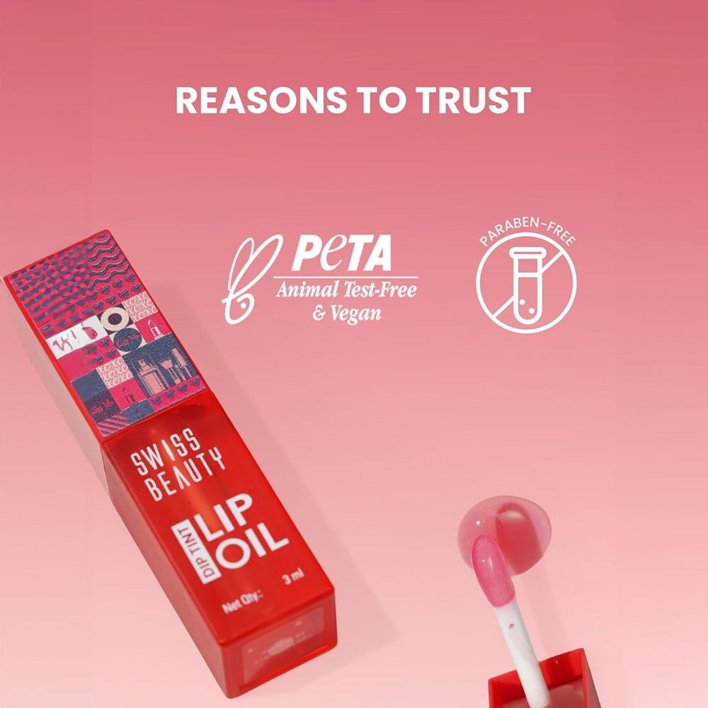 Swiss Beauty Dip Tint Lip Oil (Strawberry) : 3 ml