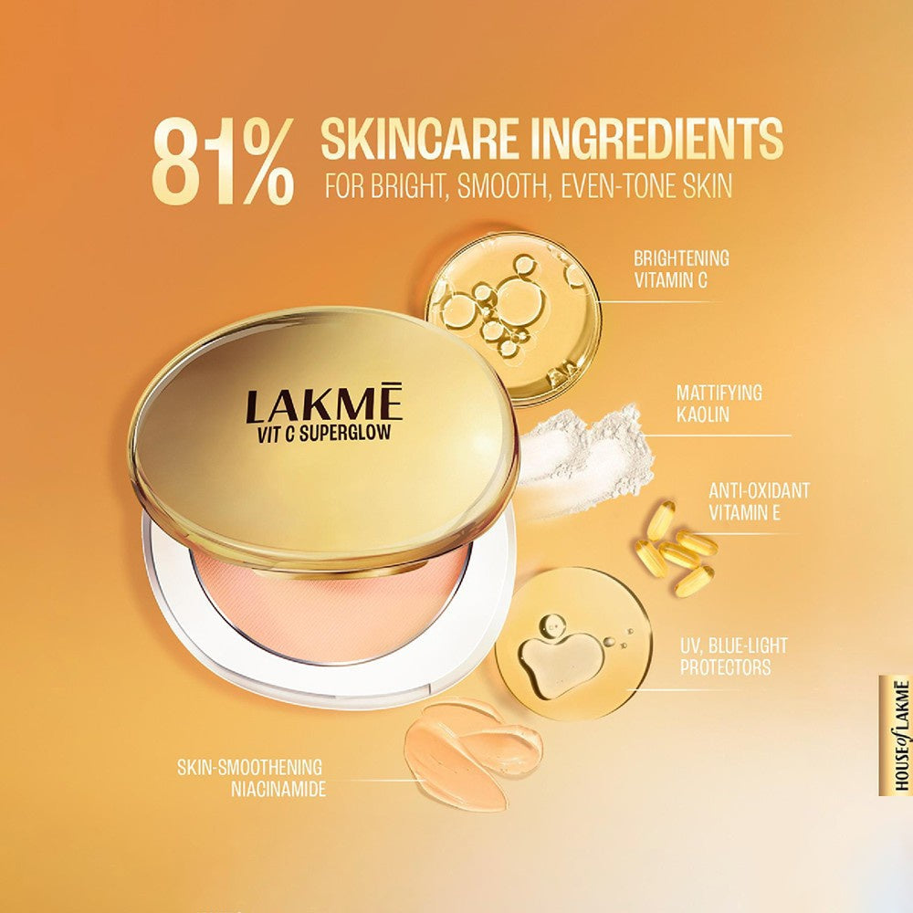 Lakme Makeup + Skincare Vitamin C Compact (Nude) : 8 g