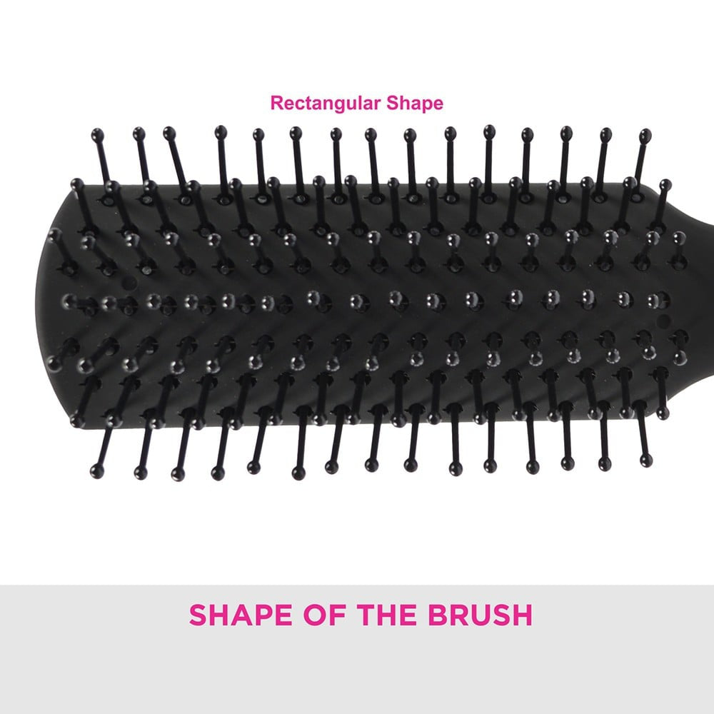 Vega Compact Hair Brush (Black, Brown) : 1 unit