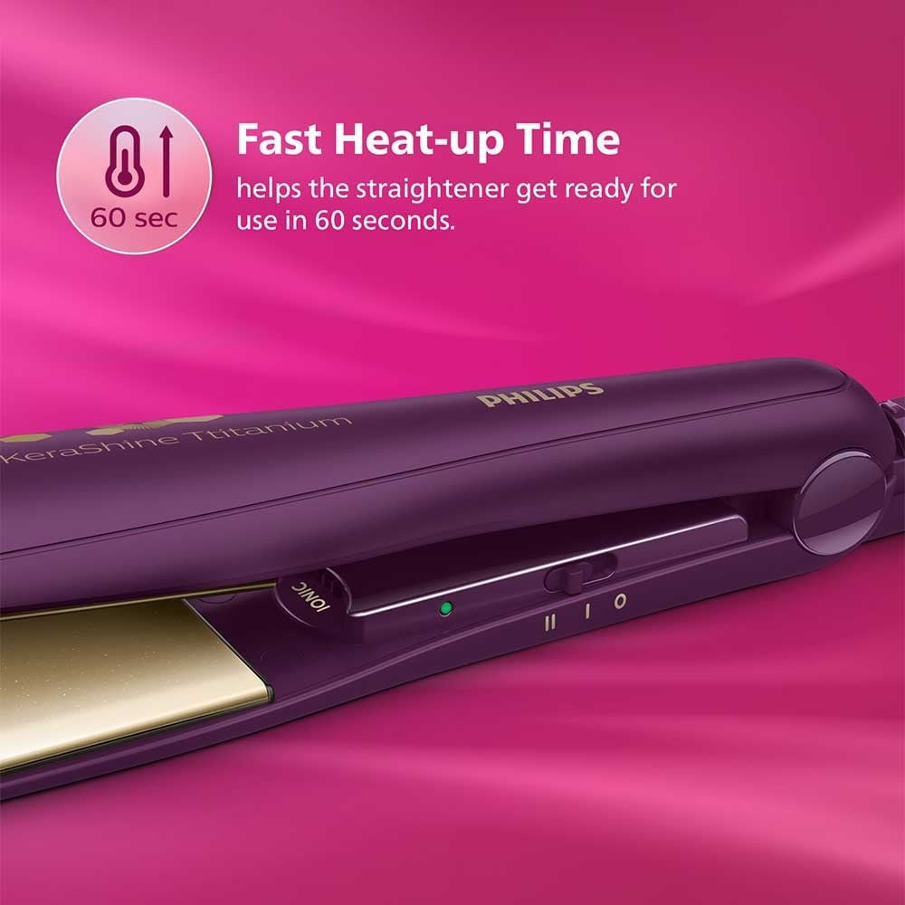 Philips BHS738/00 Kerashine Titanium Wide Plate Hair Straightener (Teal) : 1 unit