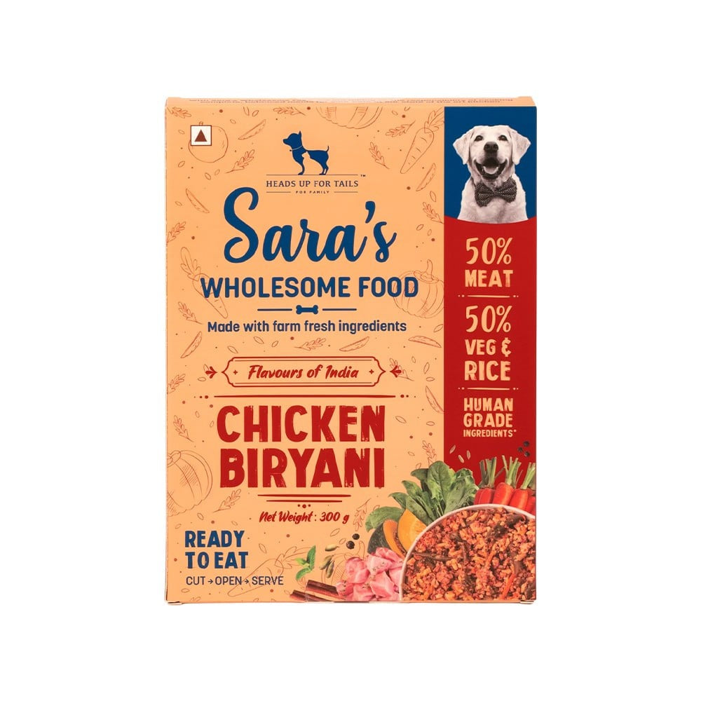 HUFT Sara's Wholesome Food Chicken Biryani Dog Food + Sara's Wholesome Food Mutton Biryani Dog Food Combo : 300 g + 300 g