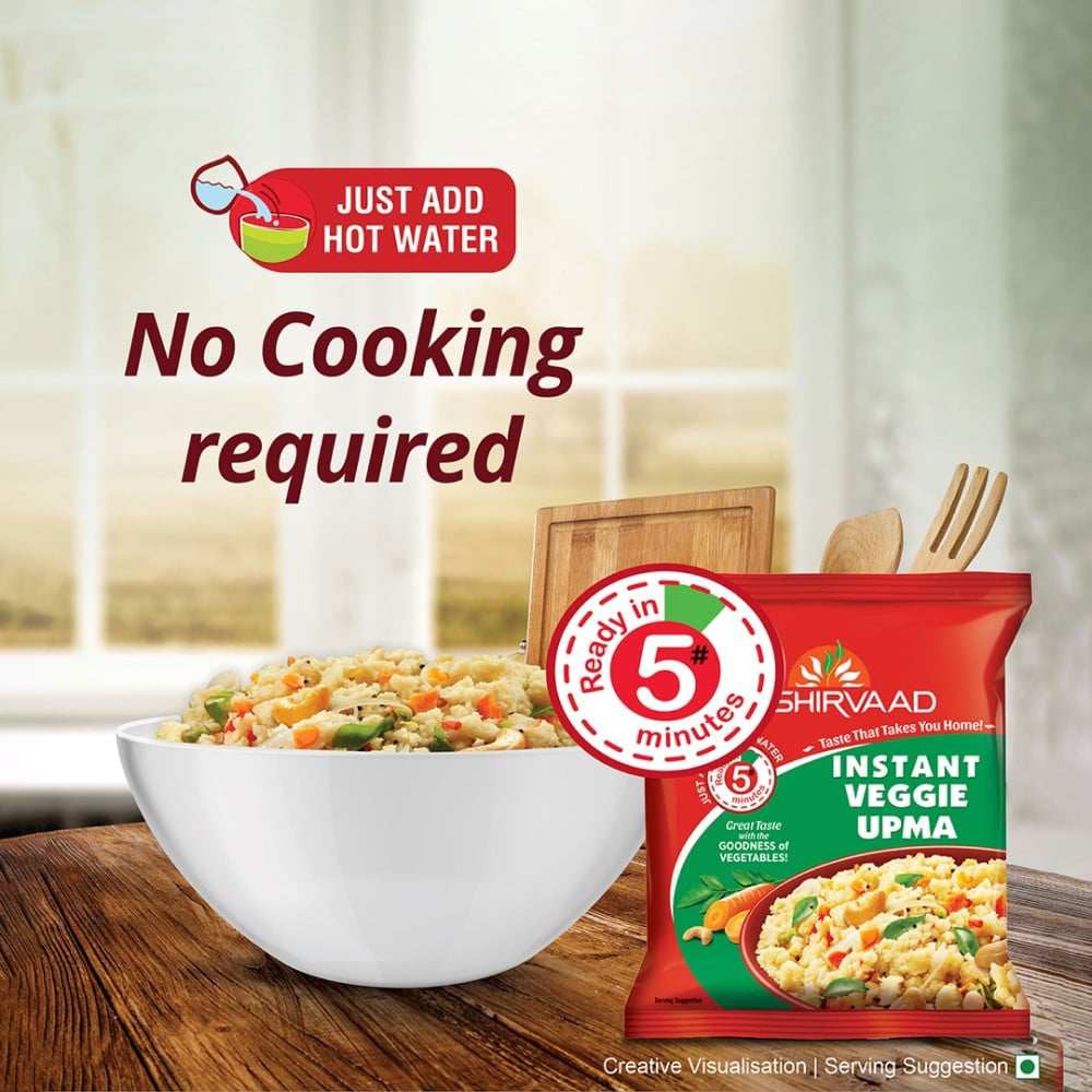 Aashirvaad Instant Veggie Upma Ready to Eat : 60 g