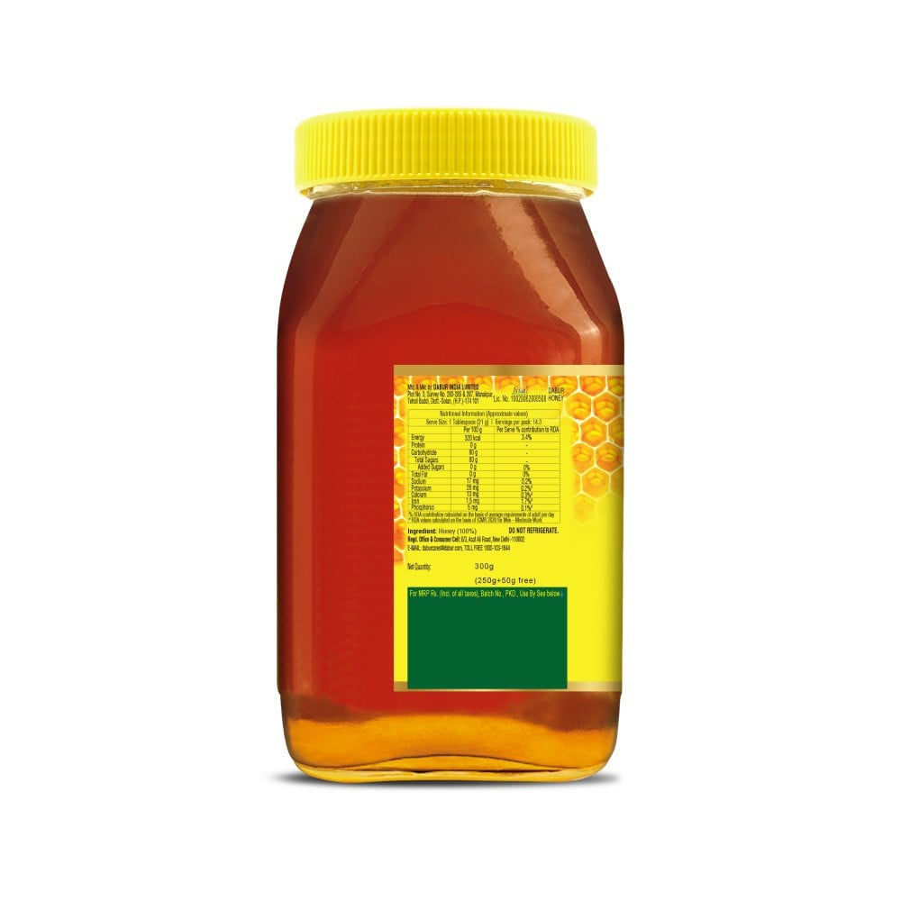 Dabur Honey - 100% Pure, World's No.1 Honey Brand (No Sugar Adulteration) : 250 g