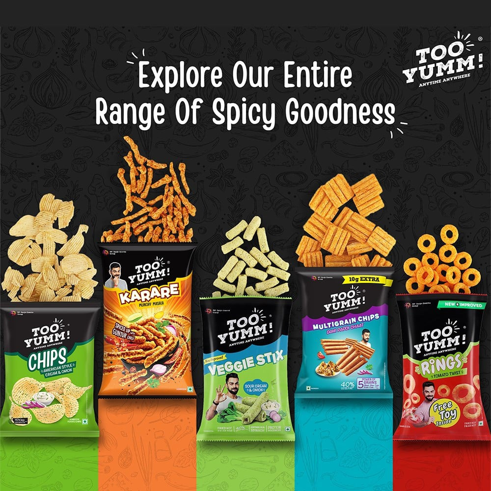 Too Yumm Baked Potato Stix Aloo Chaat Crisps - Pack of 2 : 2 x 70 g