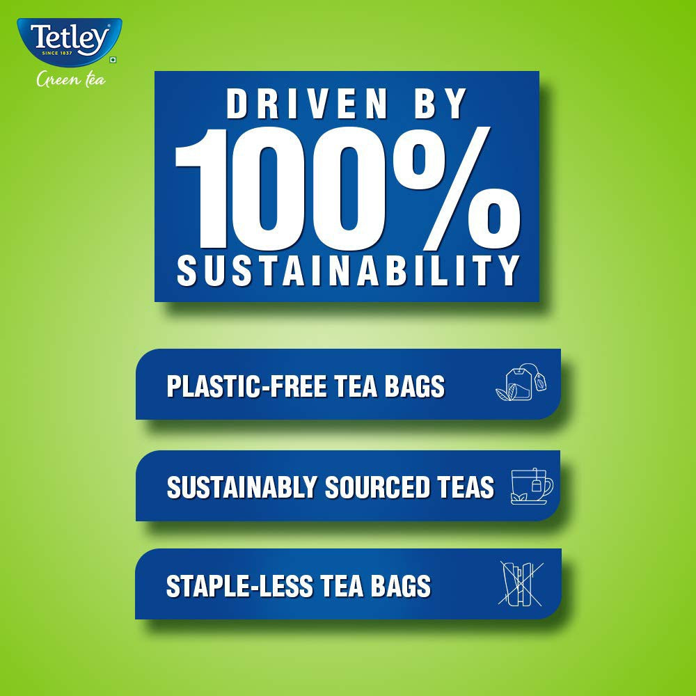 Tetley Ginger, Lemon & Mint Green Tea Bags (Immune with added Vitamin C) : 100 units