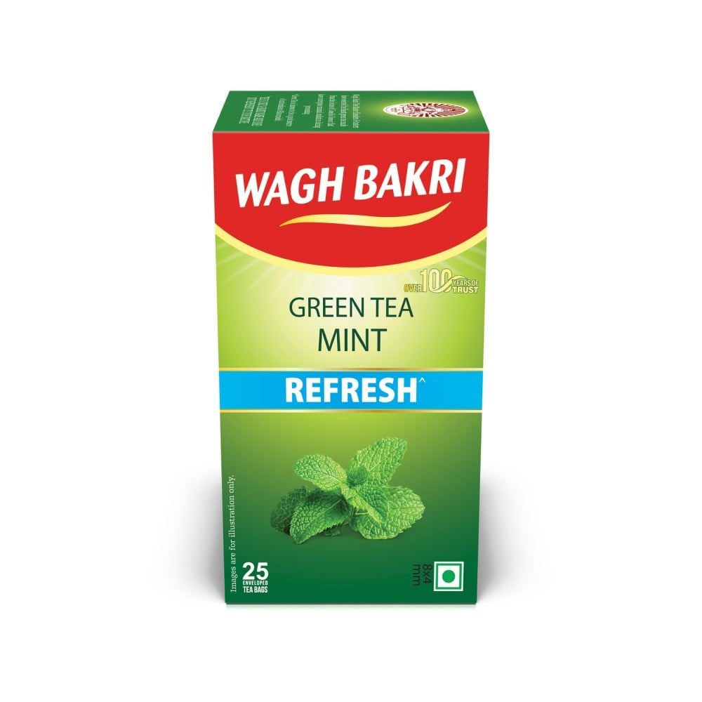 Wagh Bakri Mint Green Tea : 30 bags x 1.5 g