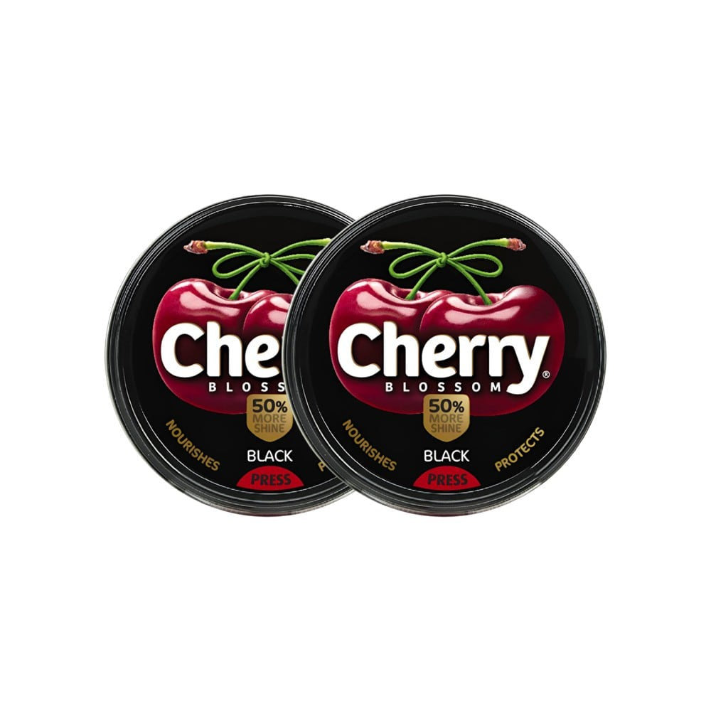 Cherry Blossom Black Wax Shoe Polish - Pack of 2 : 2 x 40 g