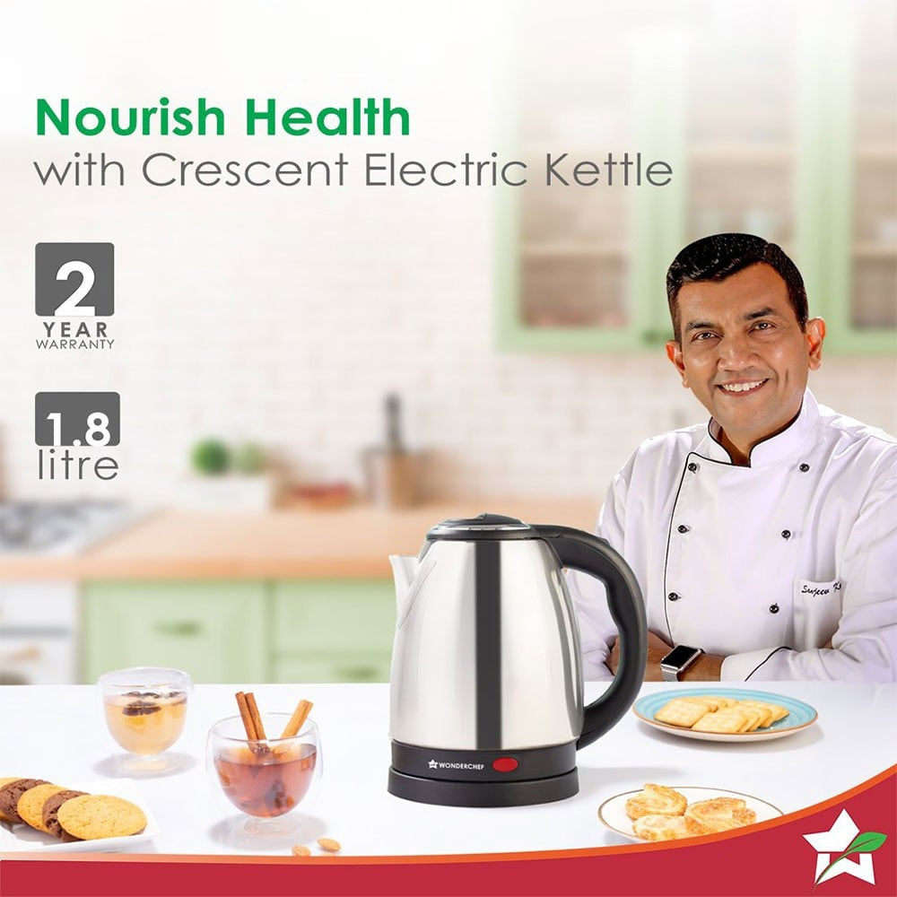 Wonderchef Prato Plus Toaster Griller & Crescent Electric Kettle (Kettle: 1350 W Griller: 800 W) : 1 pack (2 pieces)