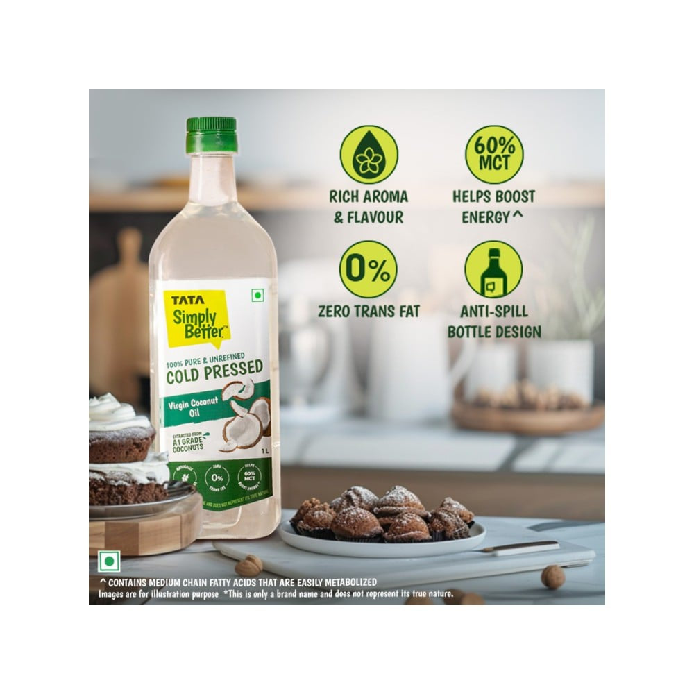 Tata 100% Pure Cold Pressed Virgin Coconut Oil : 1 ltr