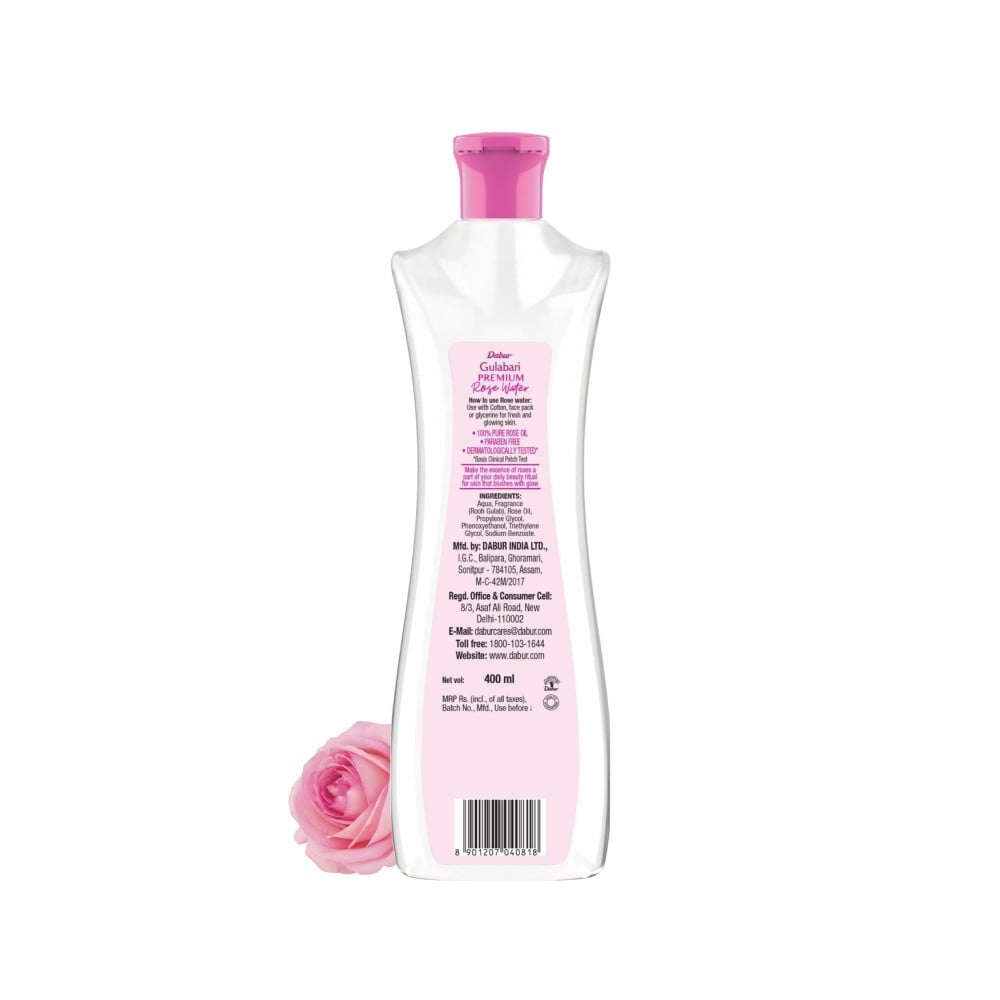 Dabur Gulabari Premium Rose Water Paraben Free Skin Toner - 400 ml - Pack of 2 : 2 x 400 ml