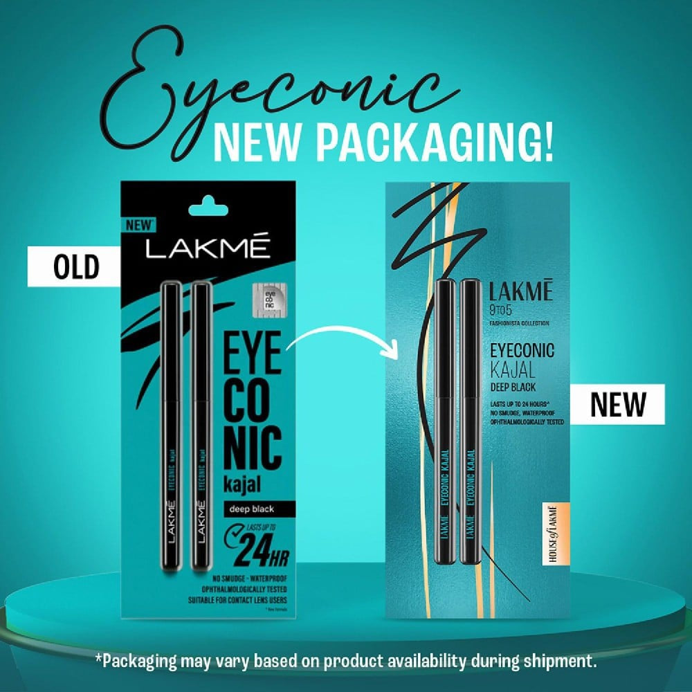 Lakme Eyeconic Kajal Twin Pack (Deep Black) : 2 x 0.35 g