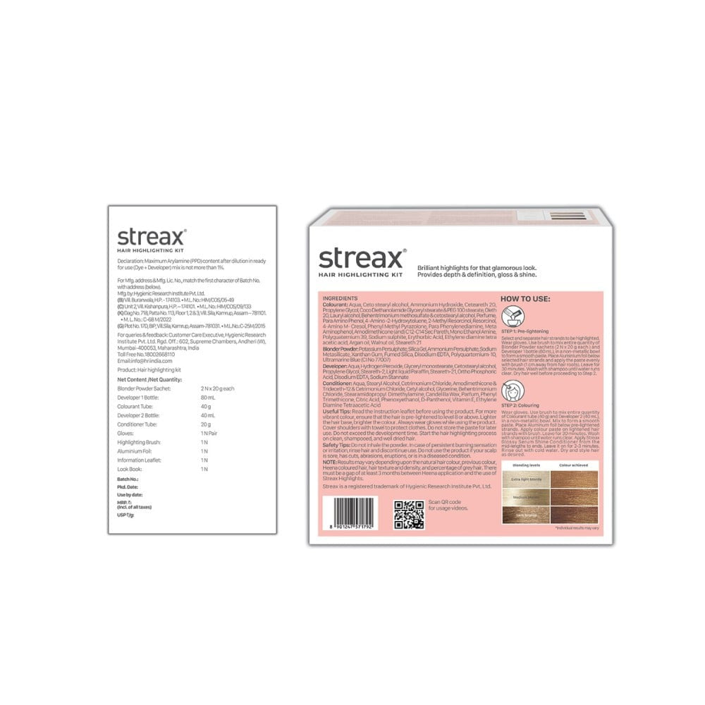 Streax Highlighting Hair Colour Kit (Soft Blonde) : 1 kit