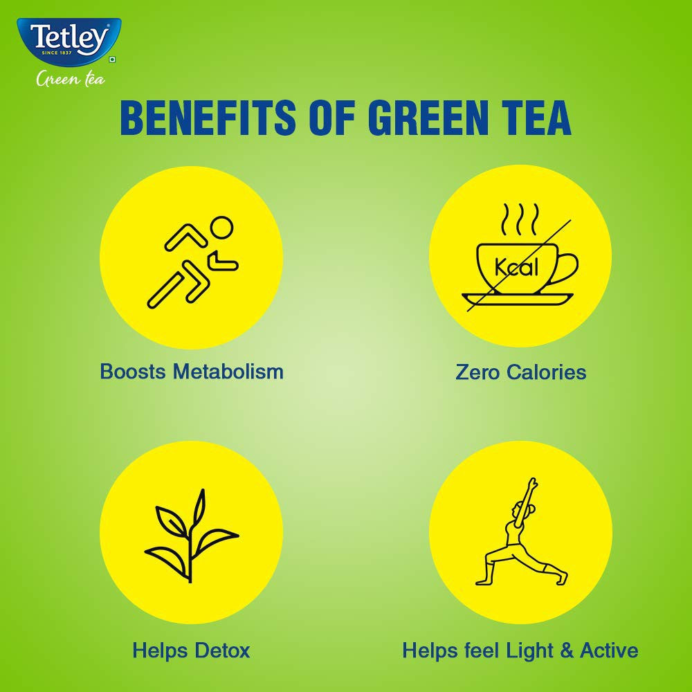 Tetley Ginger, Lemon & Mint Green Tea Bags (Immune with added Vitamin C) : 100 units