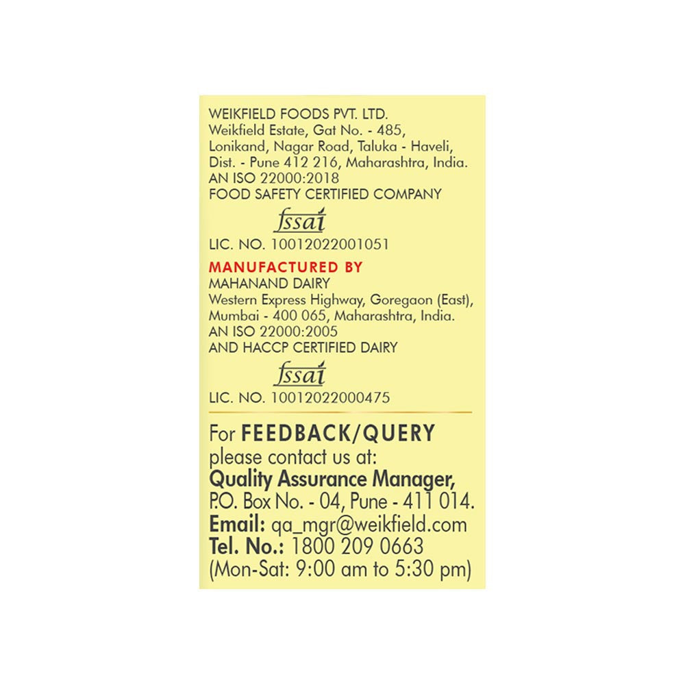 Weikfield Ready To Eat Custard (Vanilla) - Pack of 2 : 2 x 200 ml