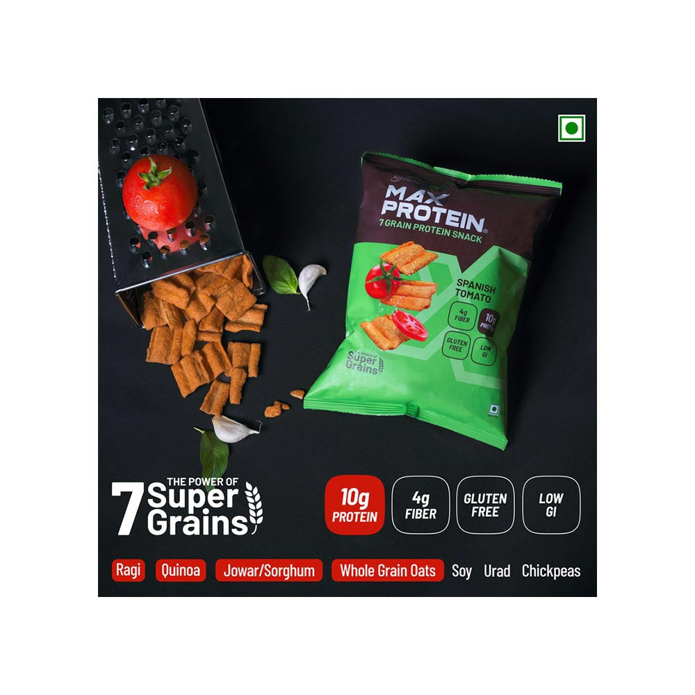 RiteBite Max Protein Spanish Tomato Chips + Peanut Butter Dark Chocolate Quinoa Crispies Oats Nutrition Bar + Max Protein Chinese Manchurian Chips Combo : 60 g + 40 g + 60 g