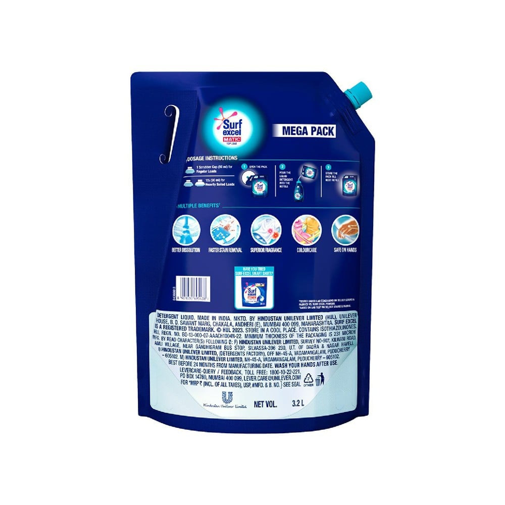 Surf Excel Matic Top Load Liquid Detergent : 3.2 ltr