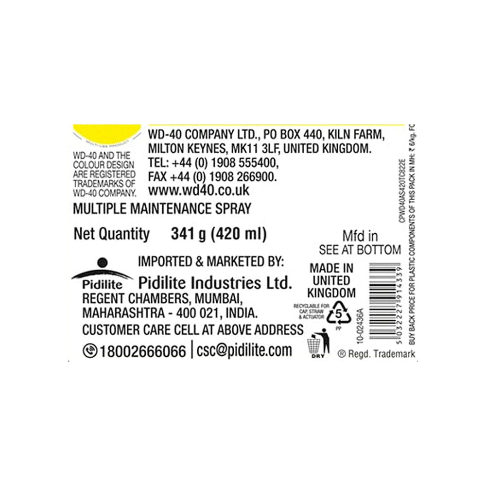 WD-40 All Purpose Cleaner Spray For Home Maintenance : 420 ml