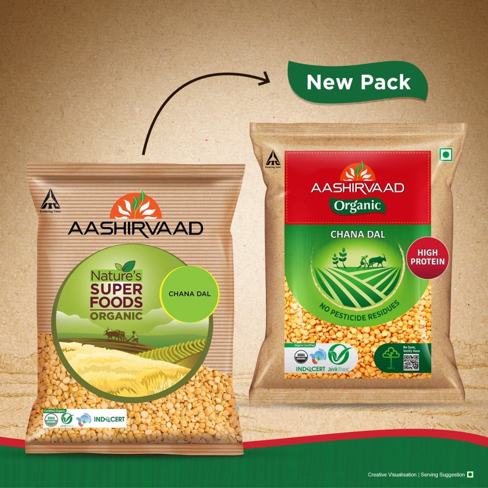 Aashirvaad 100% Organic Chana Dal : 500 g