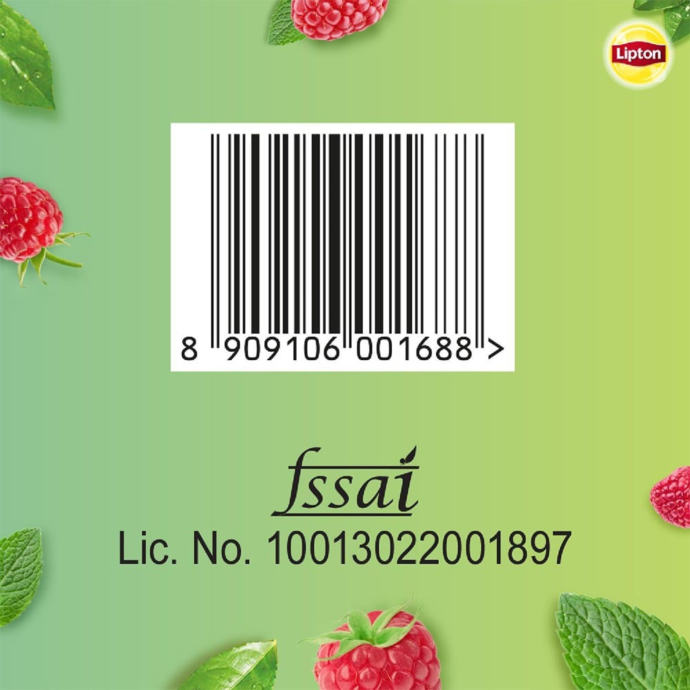 Lipton Raspberry Mint Green Tea Bags : 25 x 1.3 g
