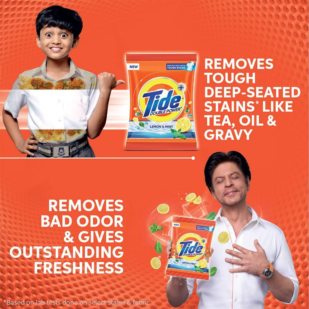 Tide Double Power Detergent Powder (Lemon & Mint) : 5 kg (4 kg + 1 kg)