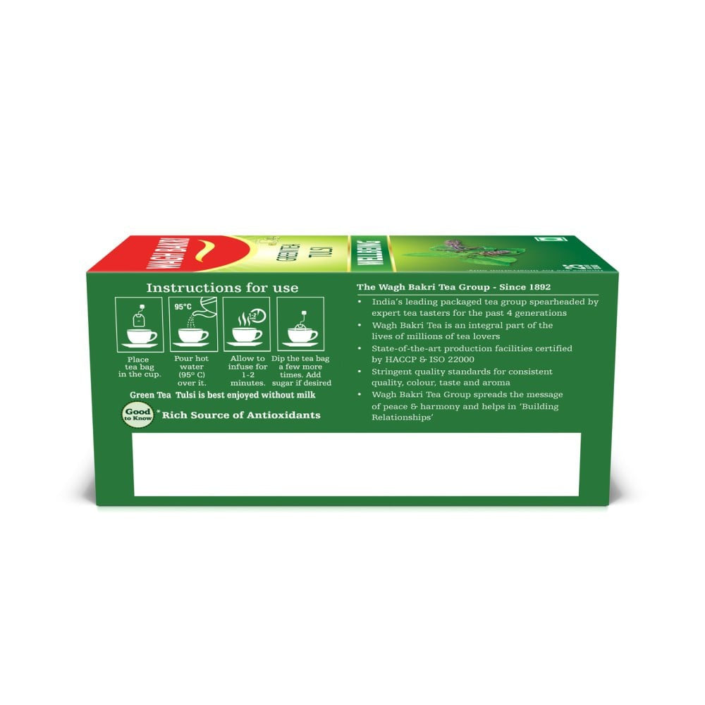 Wagh Bakri Tulsi Green Tea : 25 bags x 1.5 g