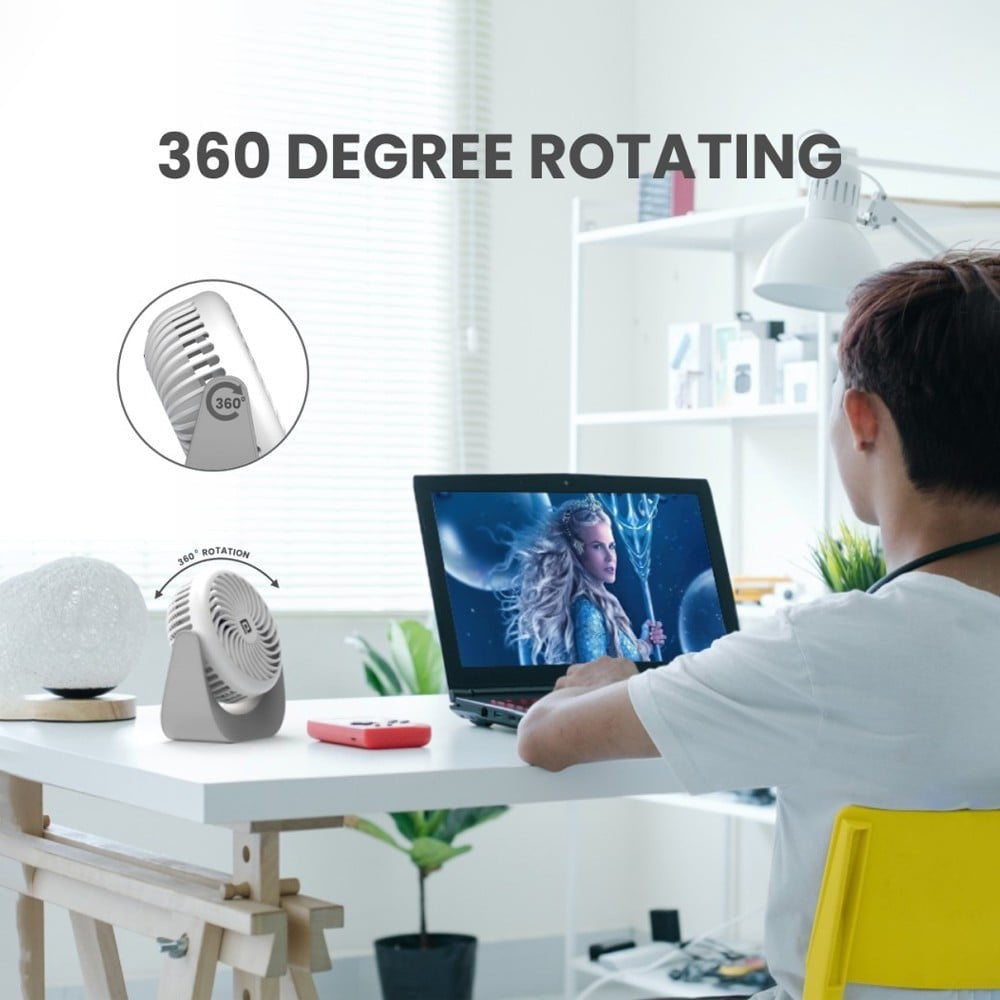 Portronics Toofan Portable Fan (White & Grey, 5W) : 1 unit