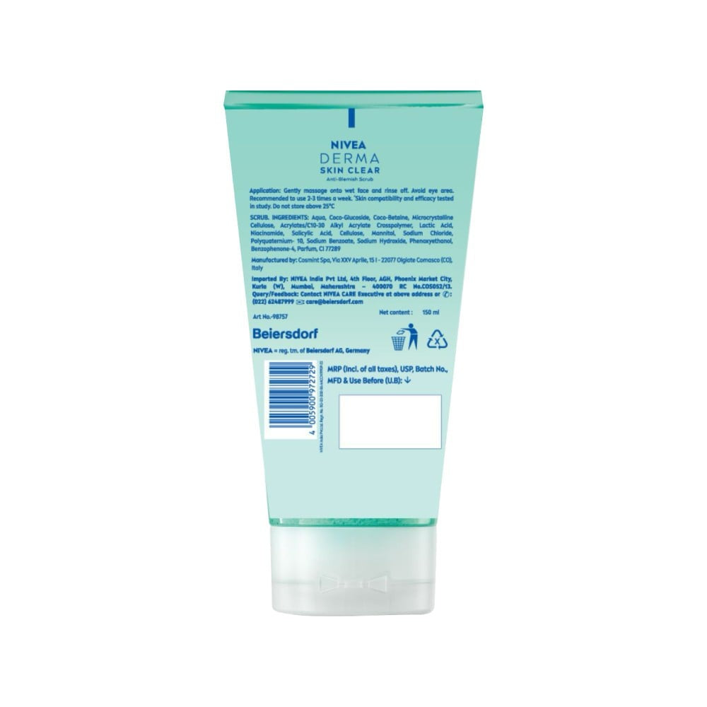 Nivea Derma Skin Clear Anti-Blemish Scrub : 150 ml