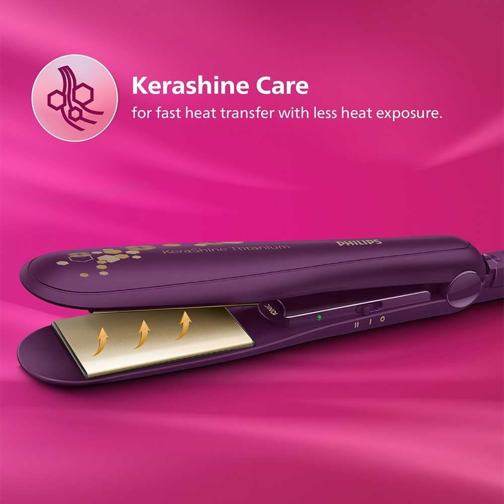 Philips BHS738/00 Kerashine Titanium Wide Plate Hair Straightener (Teal) : 1 unit