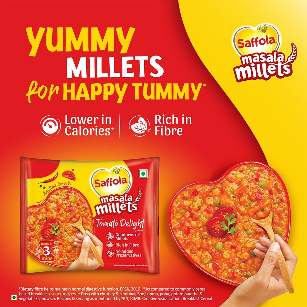 Saffola Masala Millet Tomato Delight - Pack of 3 : 3 x 35 g