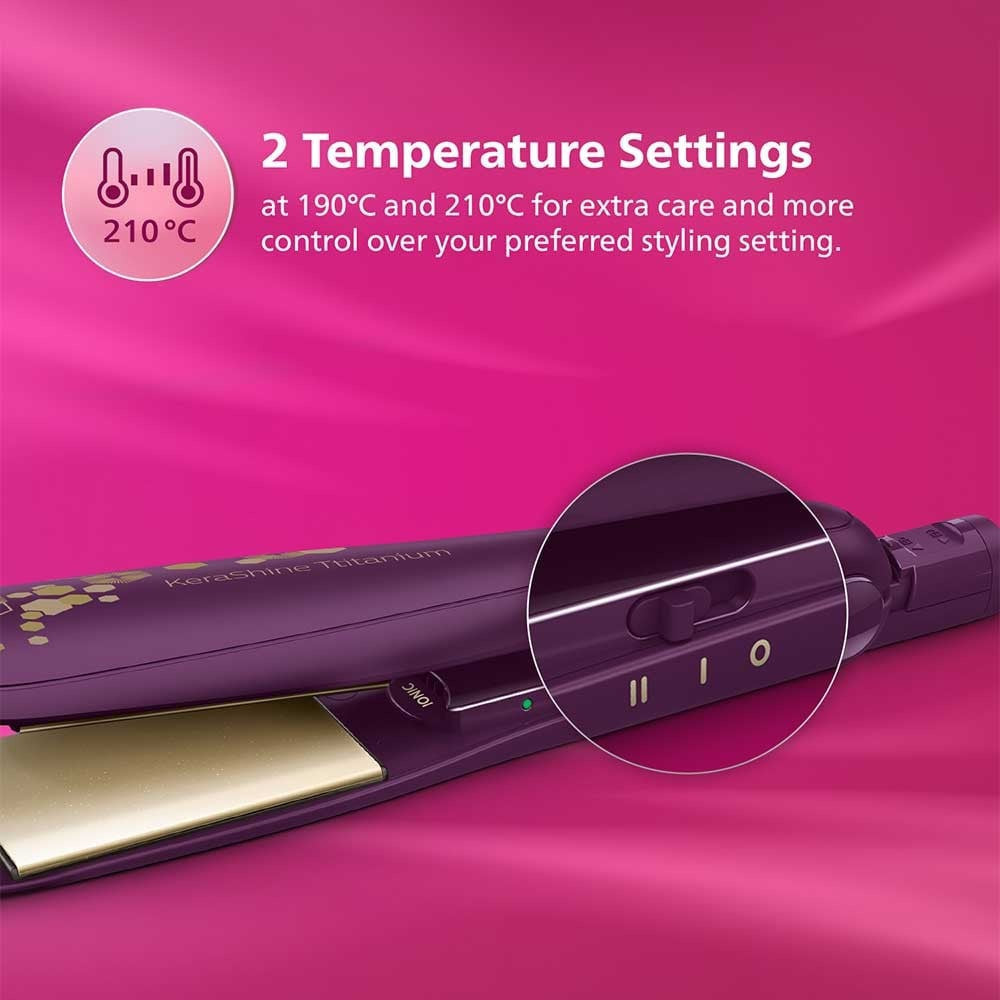 Philips BHS738/00 Kerashine Titanium Wide Plate Hair Straightener (Teal) : 1 unit
