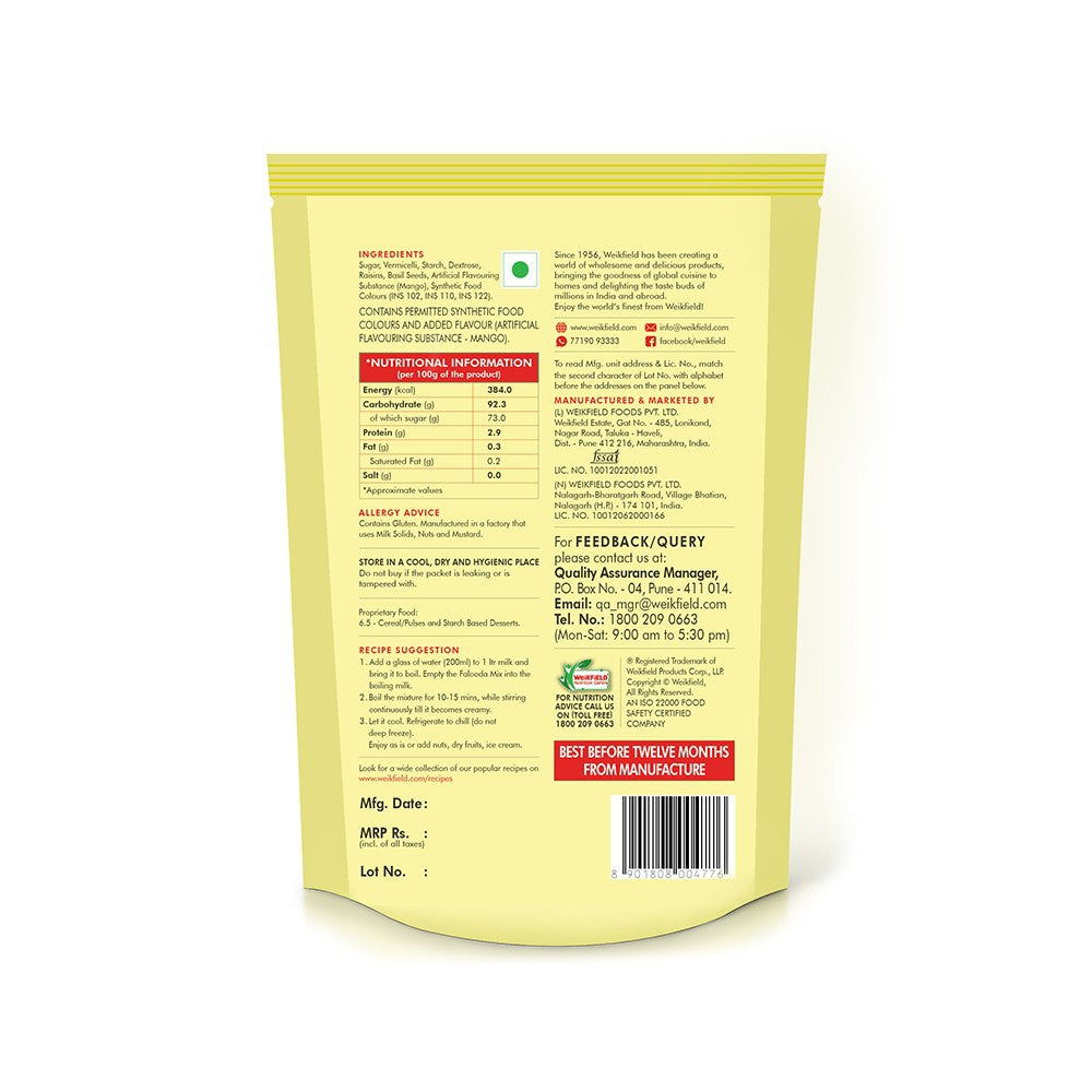Weikfield Mango Falooda Dessert Mix : 200 g