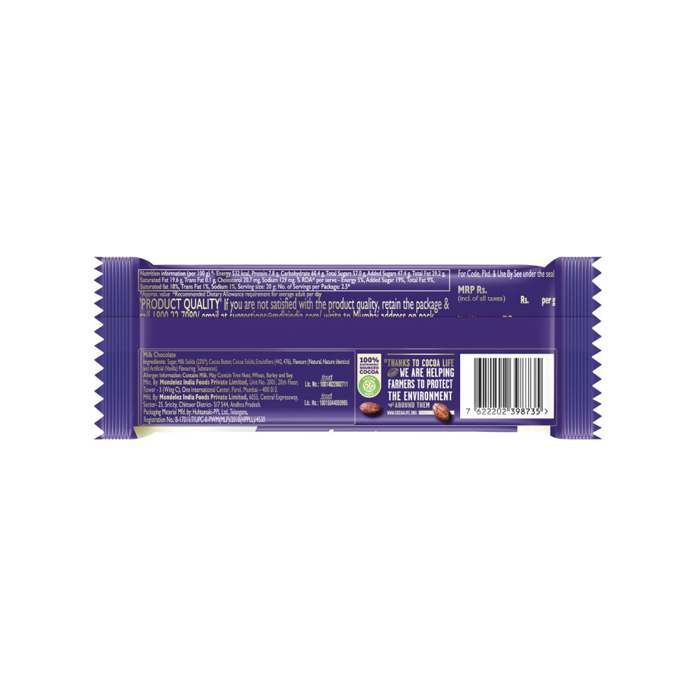 Cadbury Dairy Milk Milk Chocolate Bar : 52 g