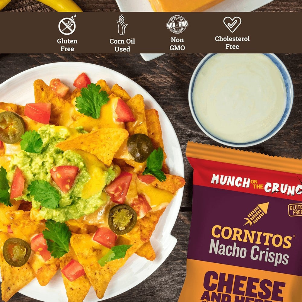 Cornitos Cheese & Herbs Nachos - Pack of 3 : 3 x 75 g