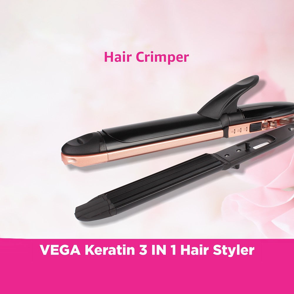 Vega 3 in 1 Keratin Hair Styler, VHSCC-03 (Rose Gold) : 1 unit
