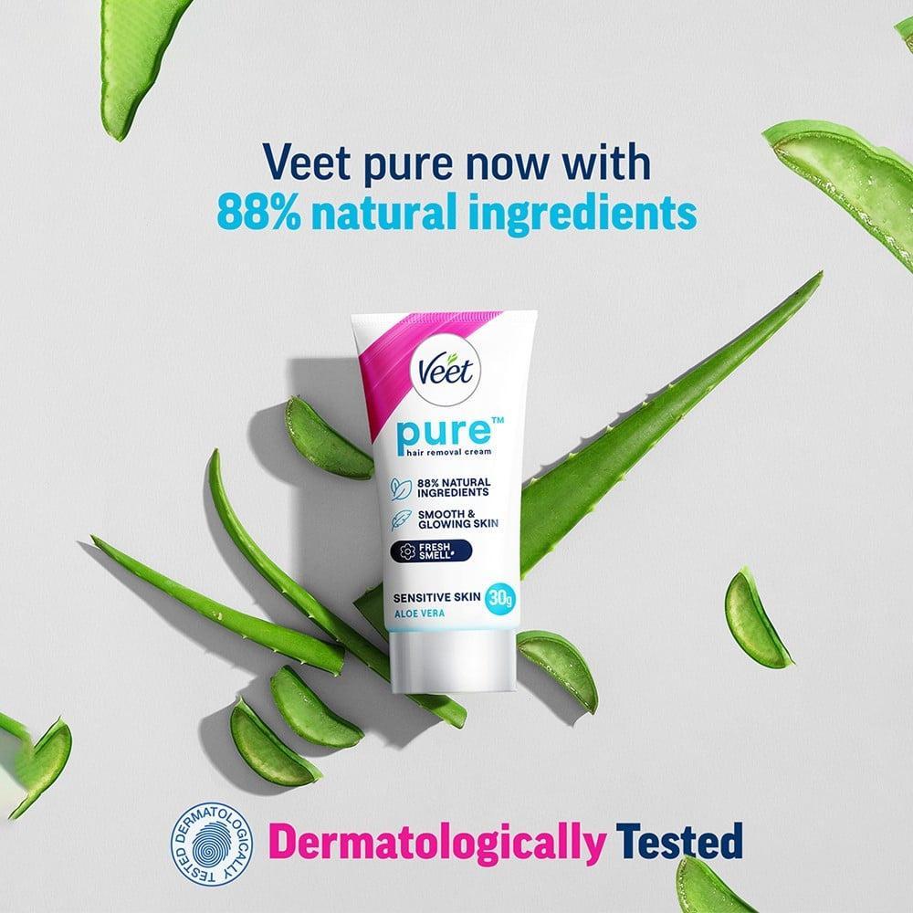 Veet Aloe Vera Sensitive Skin Hair Removal Cream - Pack of 3 : 3 x 30 g
