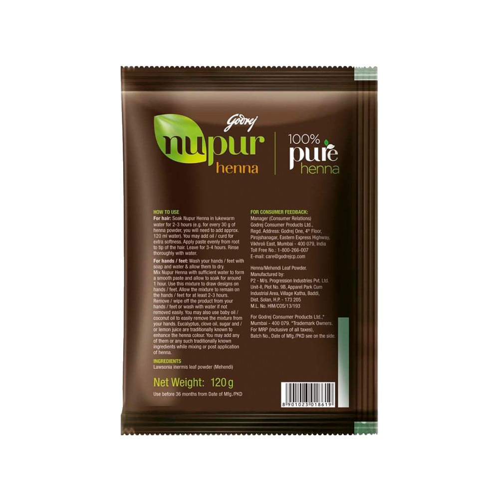 Godrej Nupur 100% Pure Henna Hair Colour / Mehendi : 120 g