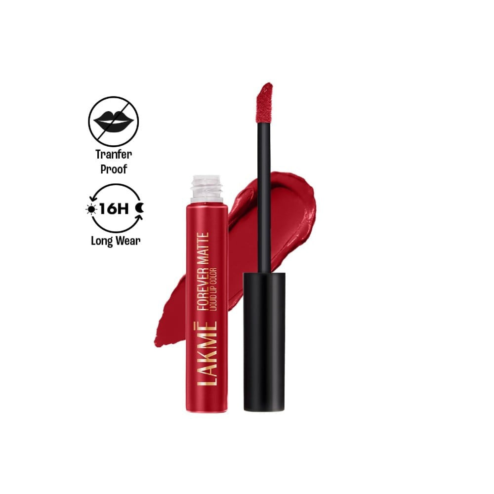 Lakme Forever Matte Liquid Lip Colour (Red Revival) : 5.6 ml