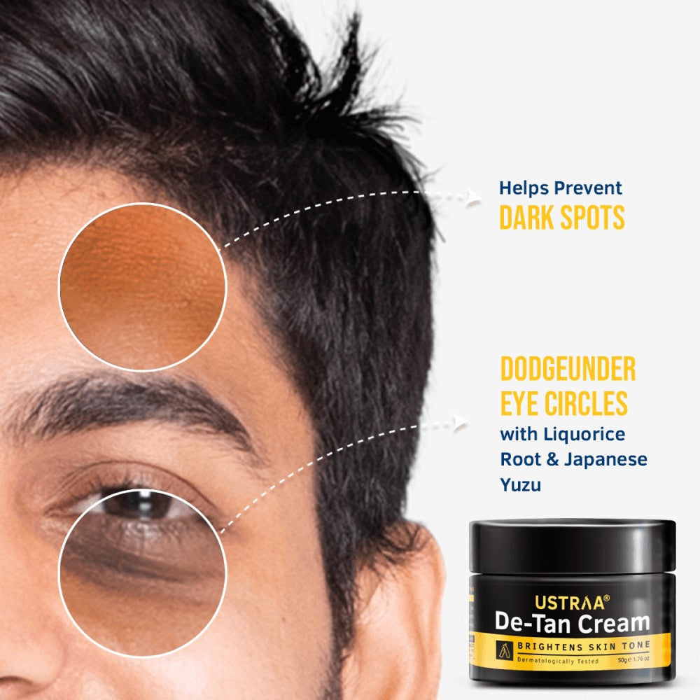Ustraa De-Tan Face Scrub + De -Tan Face Cream (50 g) Combo : 100 g + 50 g