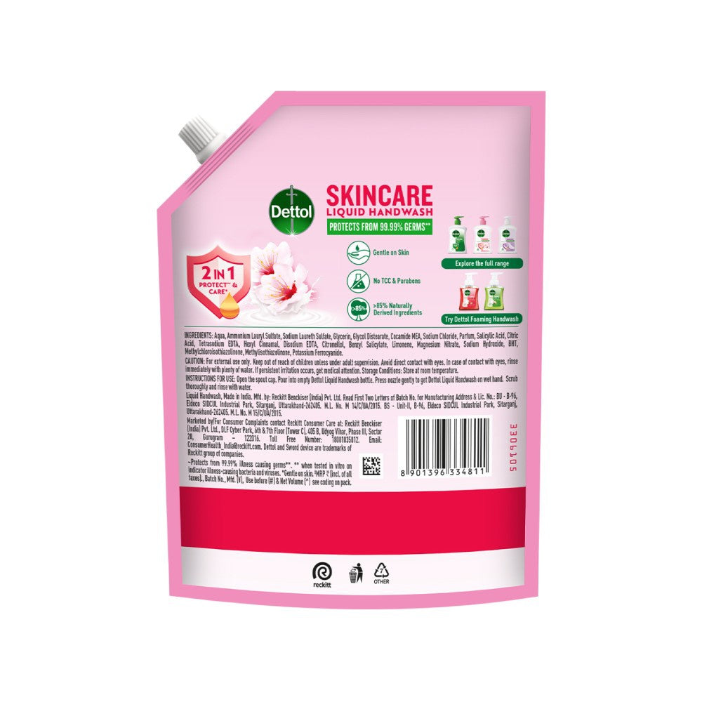 Dettol Liquid Hand Wash Refill Pouch - Moisturizing Skincare : 1.35 ltr