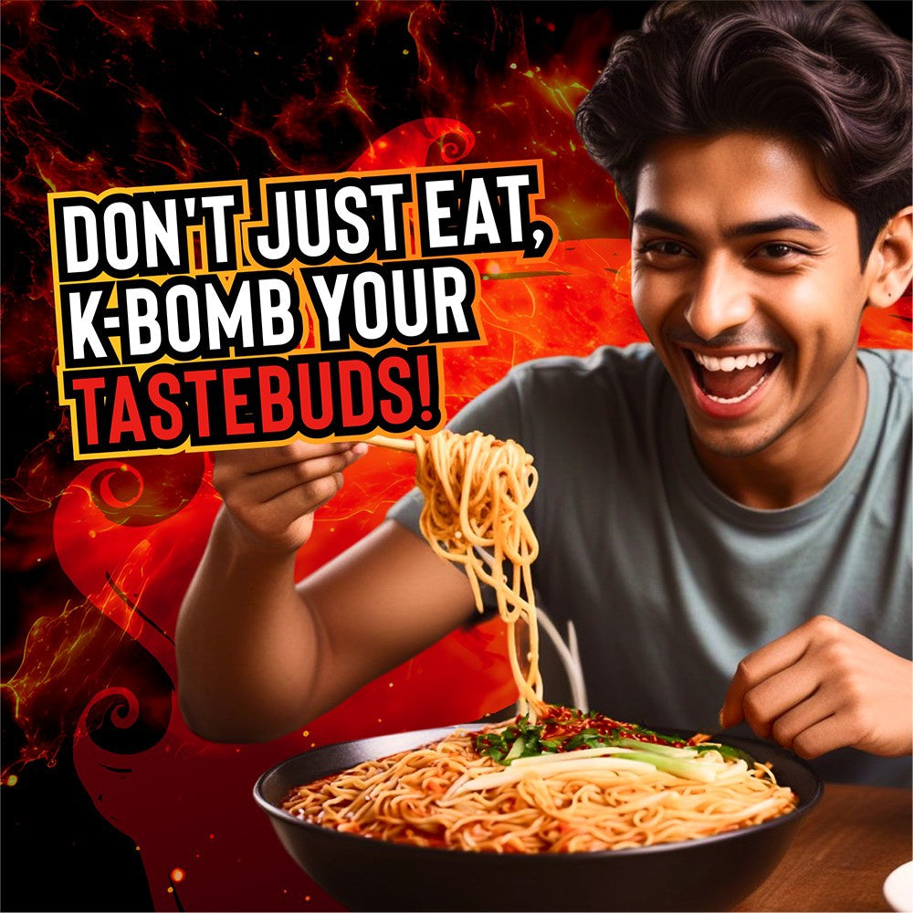 Too Yumm K-Bomb Hot n Spicy Instant Noodles - Pack of 2 : 2 x 79 g