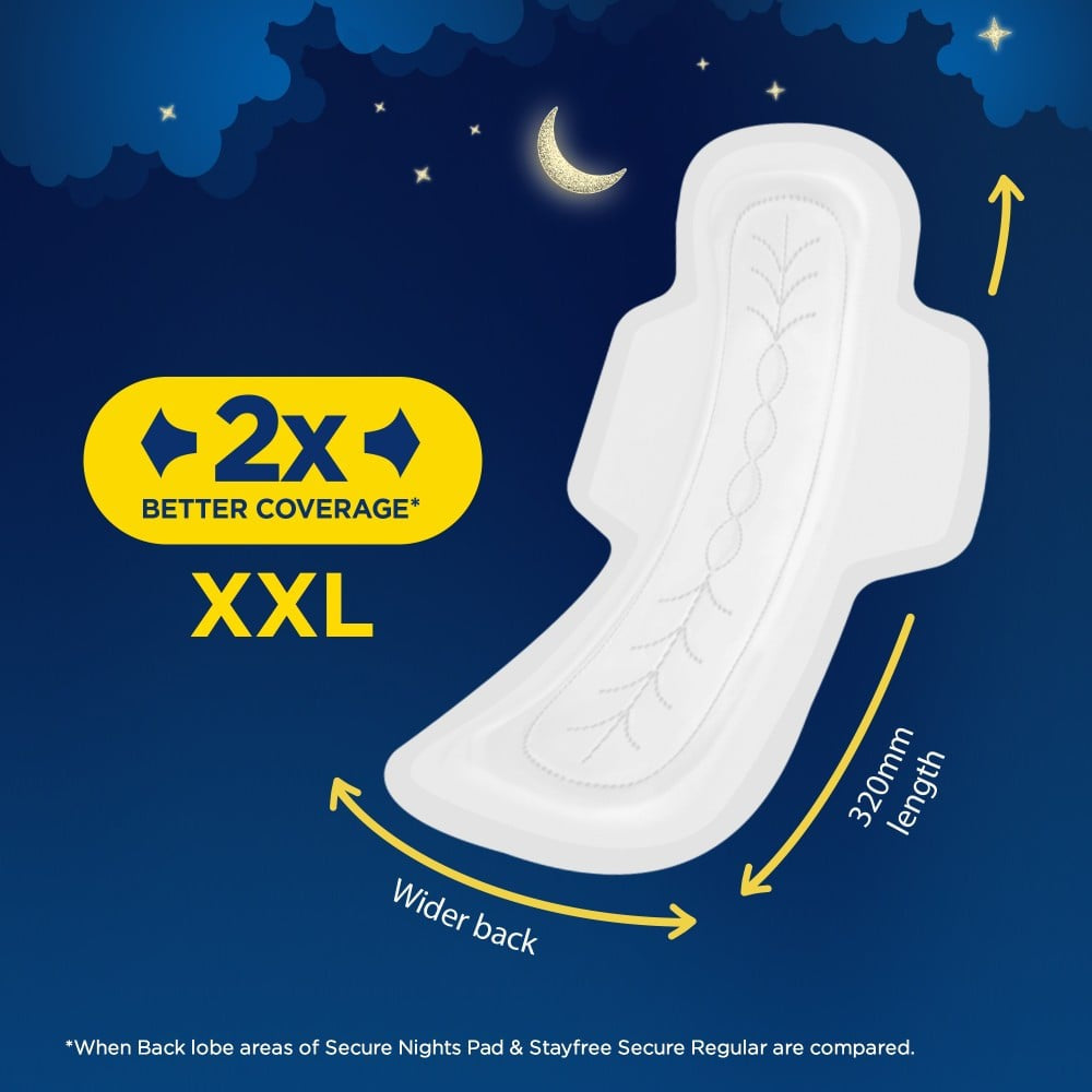 Stayfree Secure Nights Sanitary Pads : 40 units