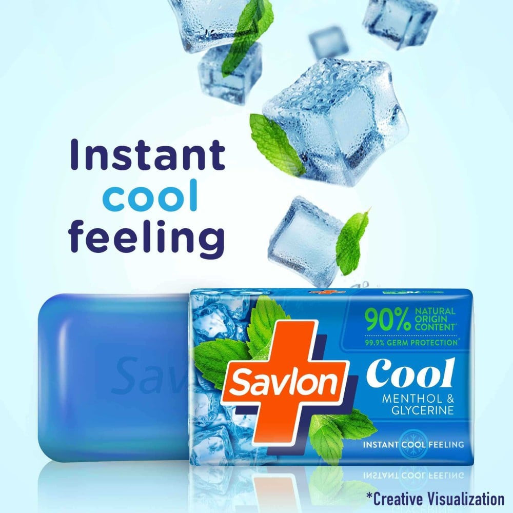 Savlon Cool Menthol And Glycerin Soap : 5 x 125 g
